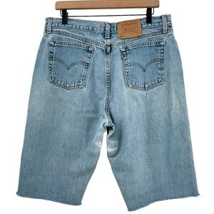 Vintage 90s Levi's 560 Jorts Cutoff Jean Shorts Loose Fit Straight Leg | 35" 12